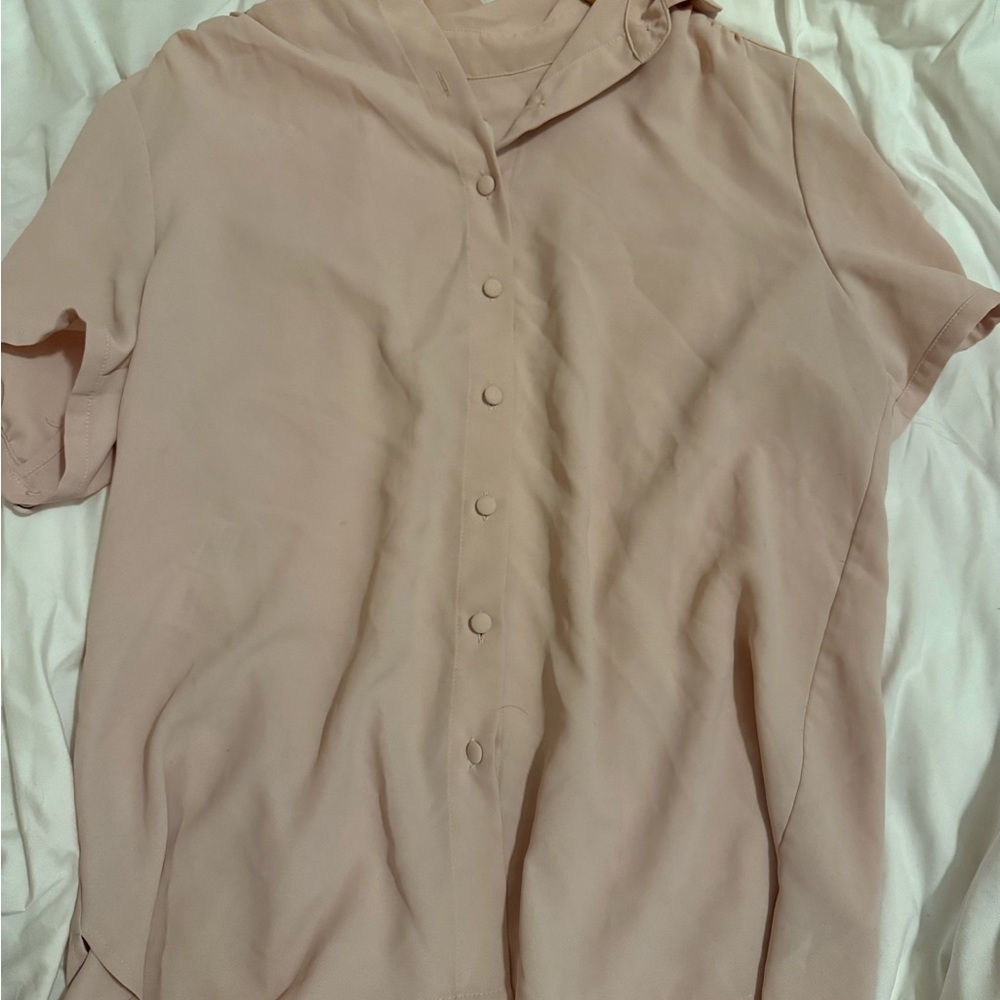 Pink Button-Up Blouse - Picture 4 of 6